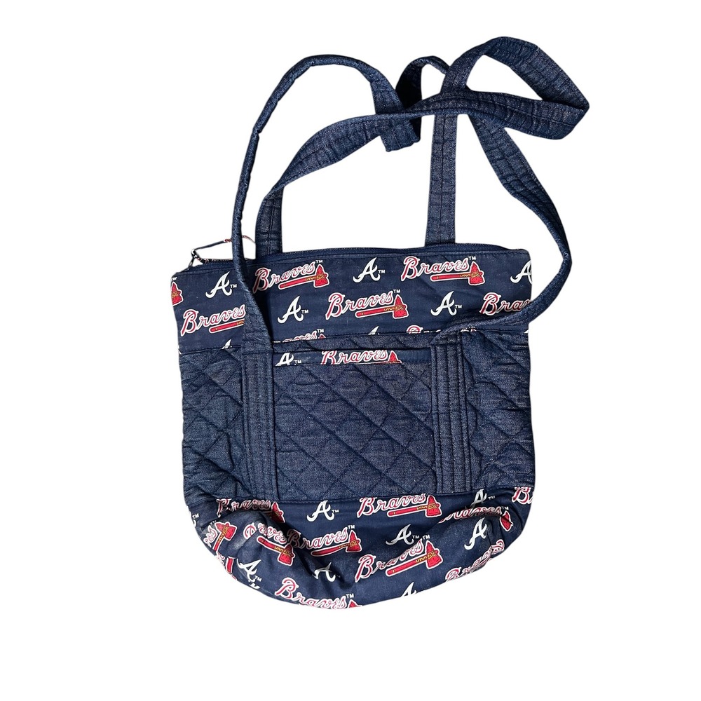 Handmade Atlanta Braves Crossbody Bag Women Blue Quilted Denim MLB